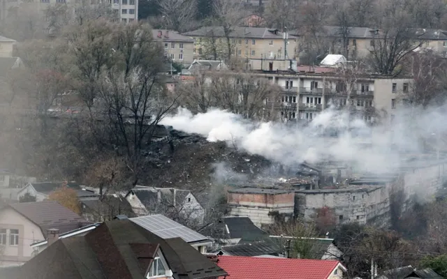 Hậu quả của vụ tấn công bằng tên lửa của Nga tại Dnipro, Ukraine, vào ngày 21 tháng 11 năm 2024.